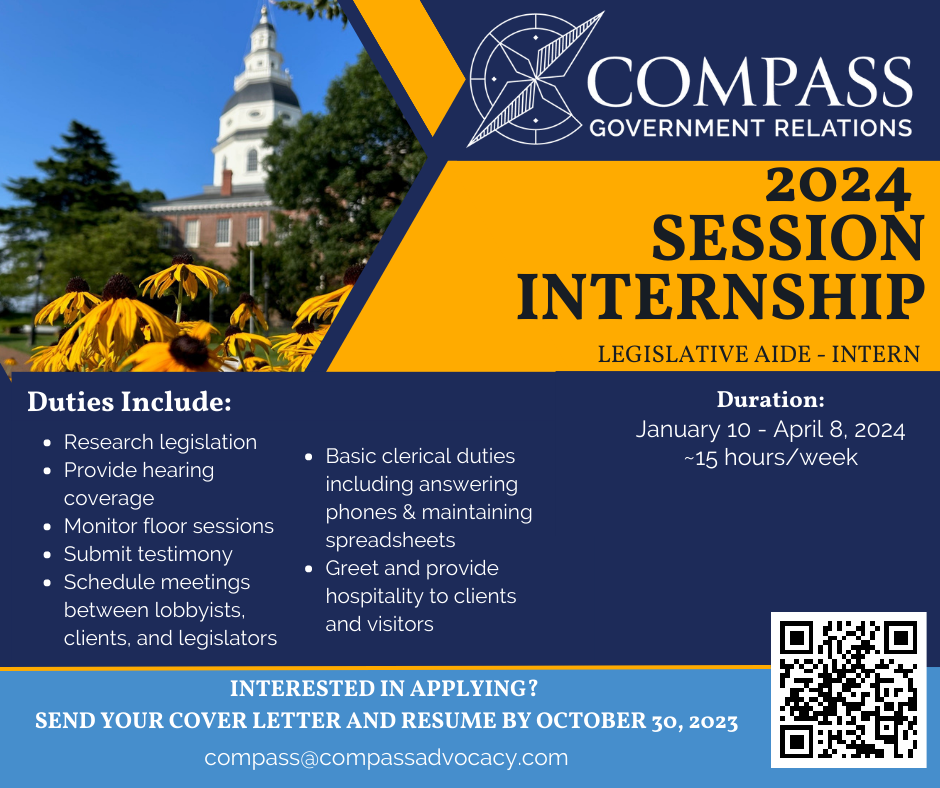 Legislative Aide Intern MD Session 2024 Compass Advocacy